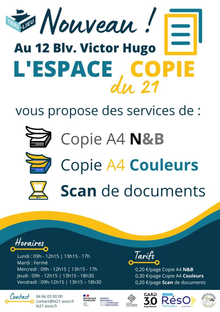 Espace Copie du 21 - Imprimer et scanner vos documents !